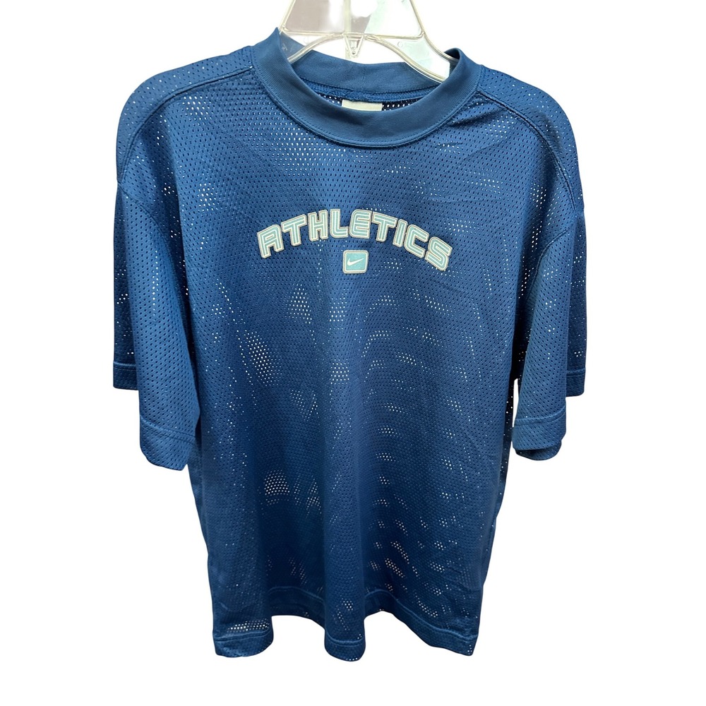 Nike Athletics‎ Mesh T-Shirt Blue Short Sleeve Size L 14-16
